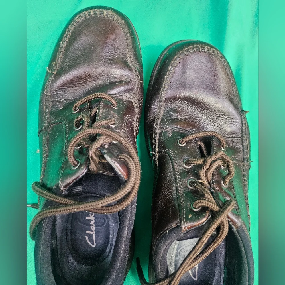 Clarks Travel Trek‎ Oxfords Brown Lace Up Leather Mens Size 11.5 Wide 16066038
